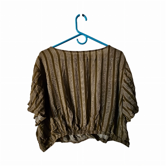 Forever 21+ Olive Wrap Crop Top - Picture 2 of 7